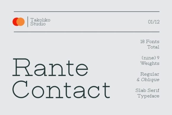Rante Contact: A Versatile Serif Font for Creative Makers
